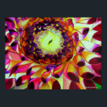 Affiches Purple Dahlia peinture pop art originale<br><div class="desc">avec un design original et unique de l'aquarelle peinture florale de gros plan,  macro dahlia fleurit dans un détail exquis presque 3D. Ce design est coloré de violet,  rose chaud et jaune pour les amateurs d'art botanique ou pour les amateurs de couleurs vives et intenses.</div>
