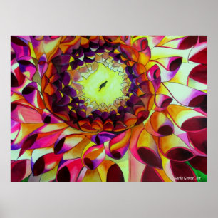 Affiches Purple Dahlia peinture pop art originale