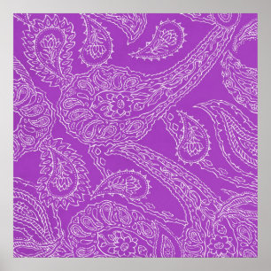 Affiches Purple Paisley Imprimer Été Fun Fun Girl Motif