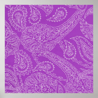 Affiches Purple Paisley Imprimer Été Fun Fun Girl Motif