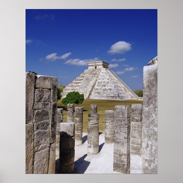 Affiches Pyramide Kukulcan vu du Groupe (Devant)