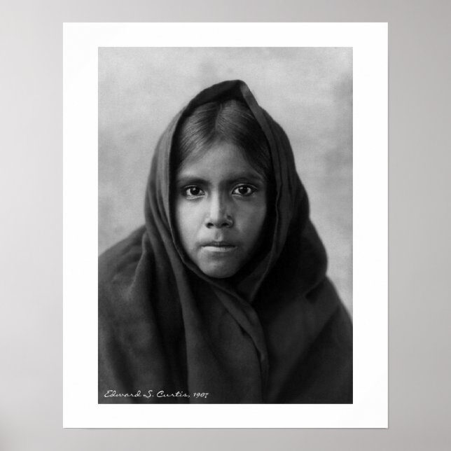 Affiches Qahatika Girl par Edward S. Curtis 16 x 20 (Devant)