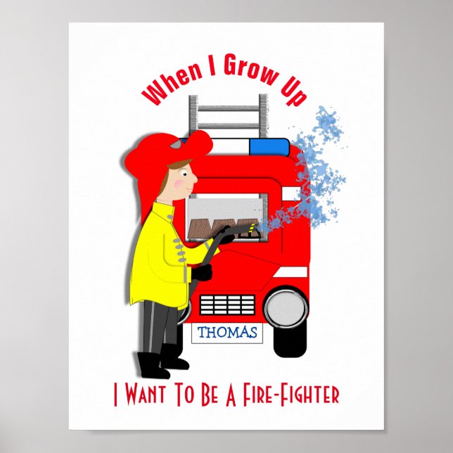 Affiches Quand Je Crois, Je Veux Être Pompier (Devant)