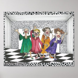 Affiches Quartet of Performing Gals  in all their Glory