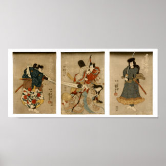 Affiches Quatre Acteurs, Kuniyoshi Art japonais