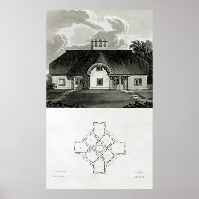 Affiches Quatre Cottages, 1818 (Devant)