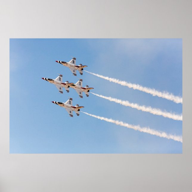 Affiches Quatre F-16 Thunderbirds volent en formation rappr (Devant)