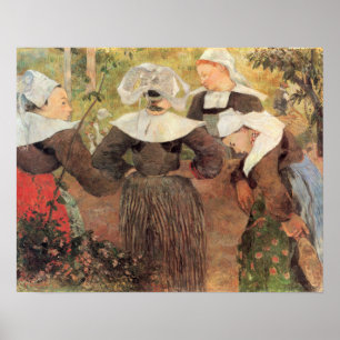 Affiches Quatre femmes bretonnes par Paul Gauguin
