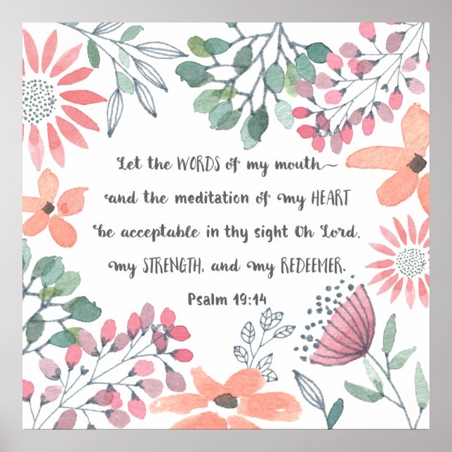 Affiches Que les paroles de ma bouche - Ps 19:14 (Devant)