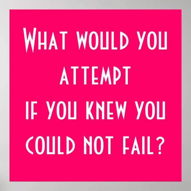 Affiches Que tenteriez-vous si vous saviez que vous ne pouv (Devant)