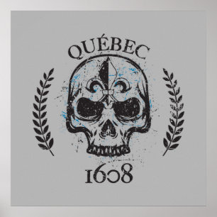 Affiches Québec 1608 grue style grunge métal 1608