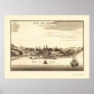 Affiches Québec, Canada Carte panoramique - 1755