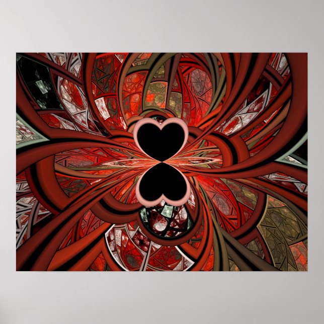 Affiches Queen Of Hearts Fractal (Devant)