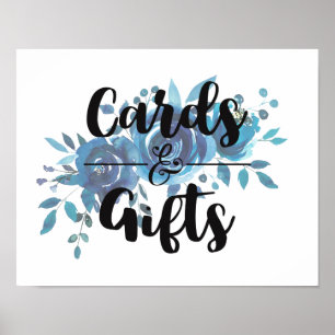 Affiches Quelque chose d'aquarelle bleue Cartes de mariage