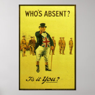 Affiches Qui est Absent ? C'est toi ? Poste de recrutement