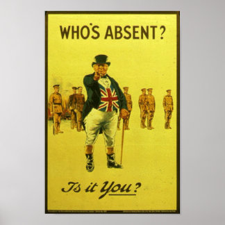 Affiches Qui est Absent ? C'est toi ? Poste de recrutement