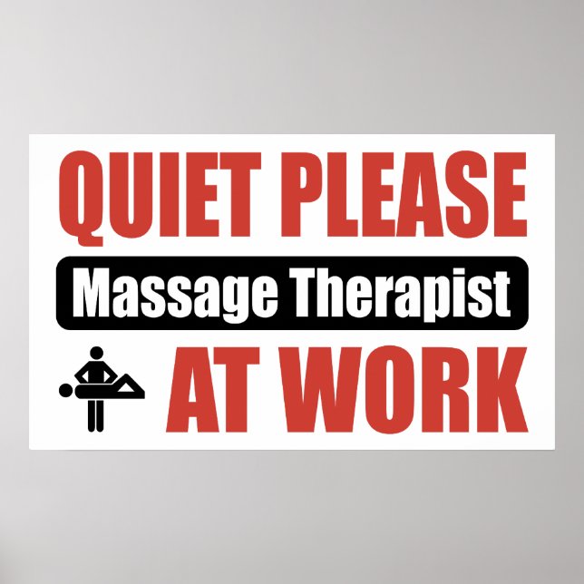 Affiches Quiet Please Massage Therapist At Work (Devant)