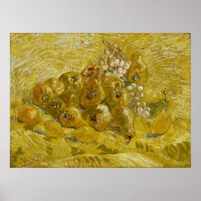 Affiches Quinces Lemons Pears Raisins de Van Gogh (Devant)