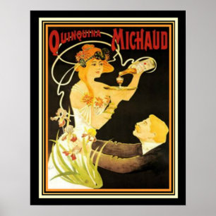 Affiches Quinquina Michaud Art Nouveau Ad 16x20