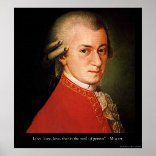 Affiches Quote Mozart "Love Love Love Love Love" Imprimer