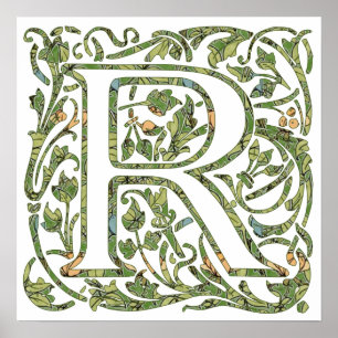 Affiches R Monogramme floral