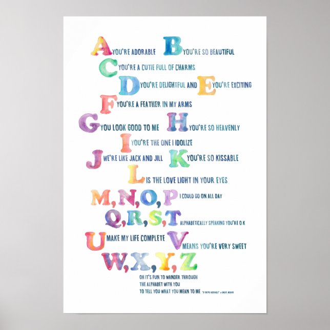 Affiches R, vous êtes adorable Nursery Alphabet Poster-Deli (Devant)