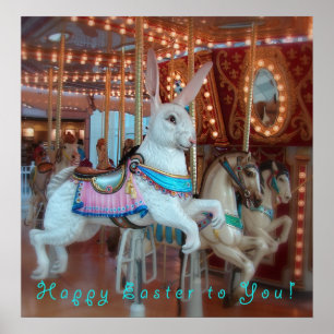 Affiches Rabbit de Pâques sur Joyeux-Go-Round