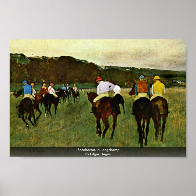 Affiches Racehorses In Longchamp By Edgar Degas (Devant)