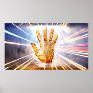 Affiches Radiant puissant de guérison de l'énergie main c