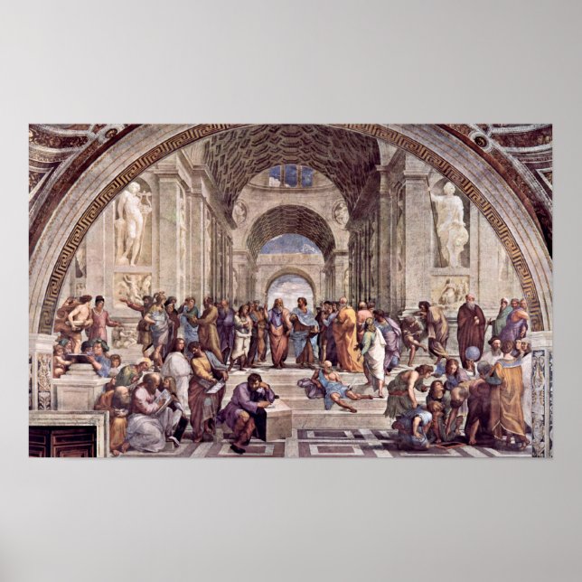 Affiches Raffaello Sanzio da Urbino - The School of Athens (Devant)