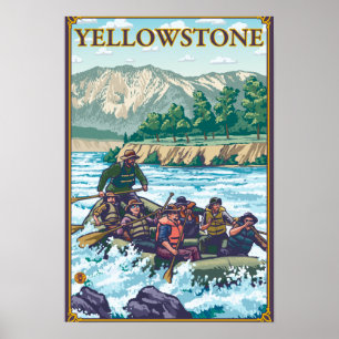 Affiches Rafting en eau blanche - Parc national de Yellowst