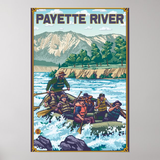 Affiches Rafting en eau blanche - rivière Payette, Idaho (Devant)