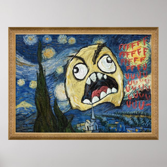 Affiches Rage Face Mème Face Comique Classy Peinture (Devant)