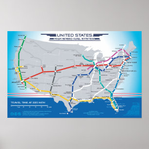 Affiches Rail à grande vitesse des USA - faites descendre