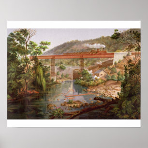 Affiches Railway Bridge at Atoyac, from 'Album de Mexic