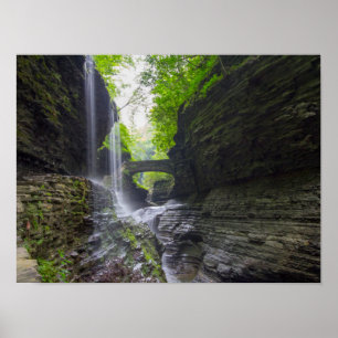Affiches Rainbow Falls & cascade, Watkins Glen, New York