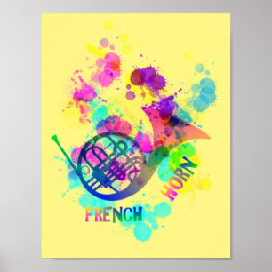Affiches Rainbow French Horn Music Thème