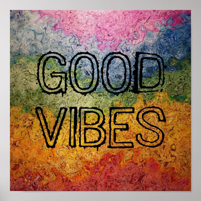 Affiches Rainbow Good Vibes (Devant)
