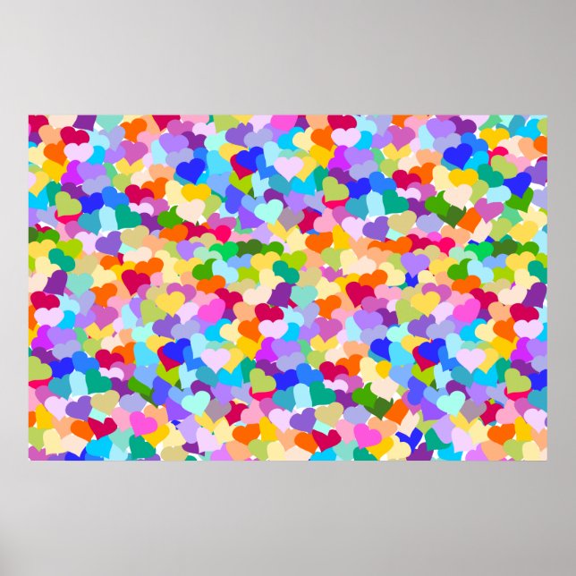 Affiches Rainbow Heart Confetti (Devant)