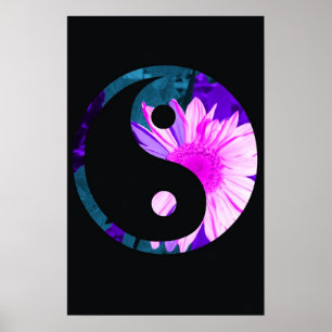 Affiches Rainbow Sunflower Yin Yang