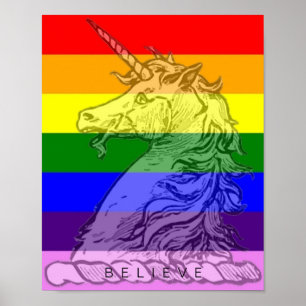 Affiches Rainbow Unicorn Magical LGBT Gay pride
