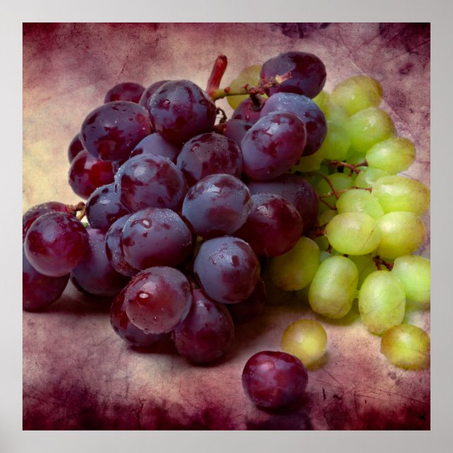Affiches Raisins Rouge Et Vert (Devant)