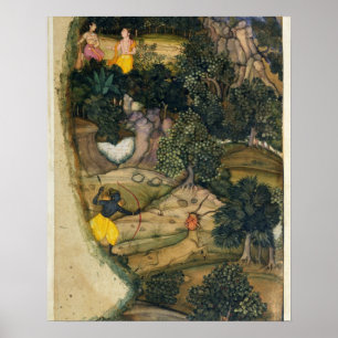 Affiches Rama chassant les cerfs communs d'or, du