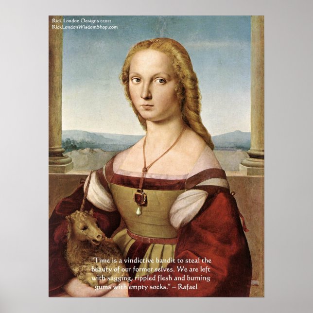 Affiches Raphael Woman with Unicorn & Raphael Citation Post (Devant)