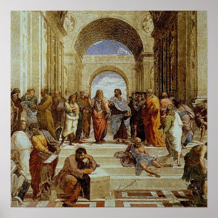 Affiches Raphael's "The School of Athens" Détail vers 1511