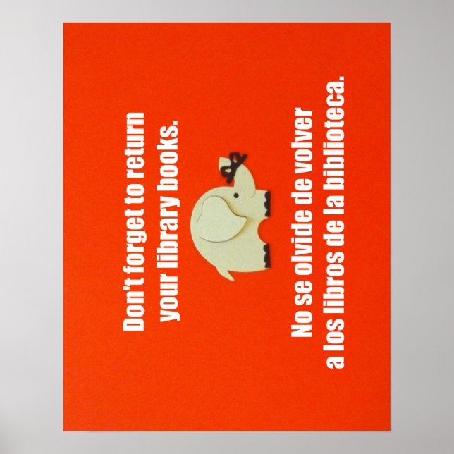 Affiches Rappel de message bilingue pour retourner les livr (Devant)