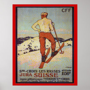 Affiches Rasses vintages de les de St Croix de ski, Jura