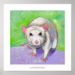 Affiches Rat art mignon animal amusant peinture amicale rat