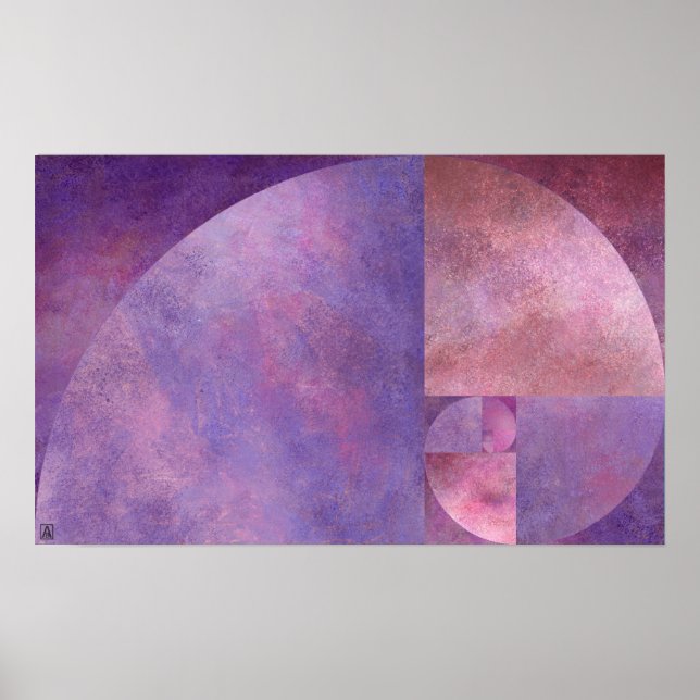 Affiches Ratio d'or, spirale de Fibonacci (Devant)