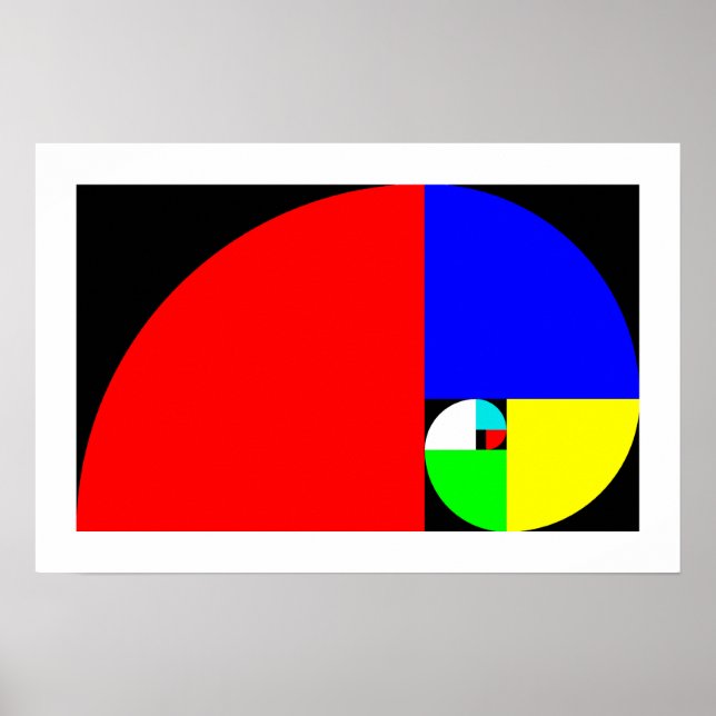 Affiches Ratio d'or, spirale de Fibonacci (Devant)